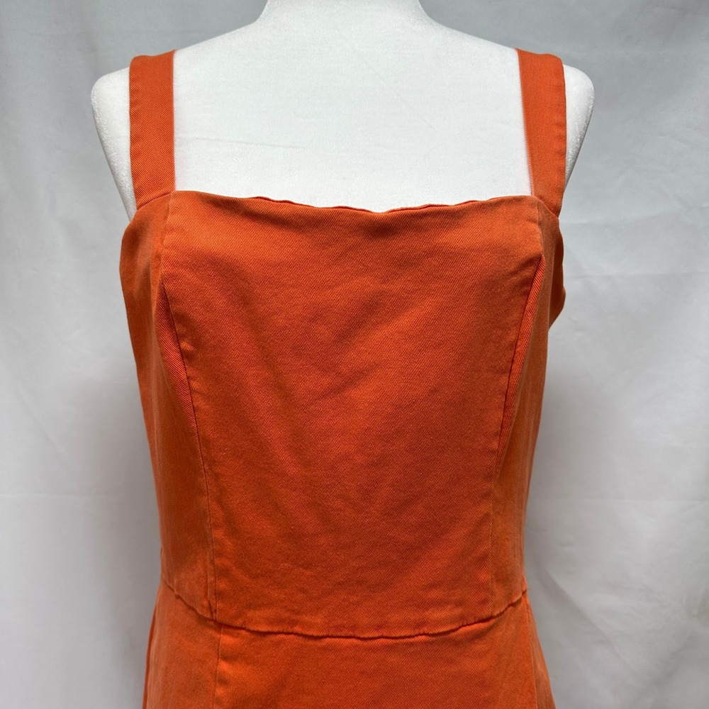 Copper Key Women Orange Denim Square‎ Neck Mini Dress XL CJ7881DCS faux skirt